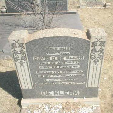KLERK David D, de 1927-1945