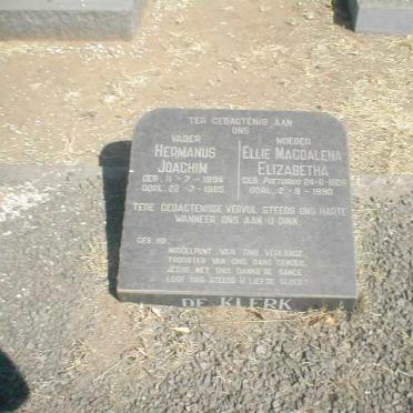 KLERK Hermanus Joachim, de 1894-1965 &amp; Ellie Magdalena Elizabetha PRETORIUS 1906-1990