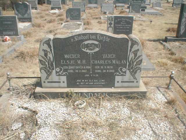 LUNDALL Charles Malan 1876-1962 &amp; Elsje M.H. DROTSKY 1881-1962