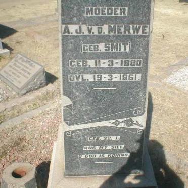 MERWE A.J., v. d. nee SMIT 1880-1961