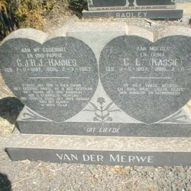 MERWE G.J.H.J., van der 1897-1967 &amp; C.E. 1907-1980
