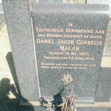 MALAN Daniel Jacob Cornelis 1887-1946