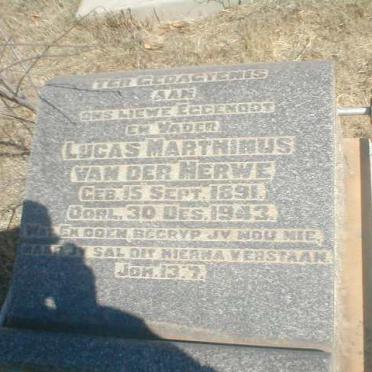 MERWE Lucas Marthinus, van der 1891-1943