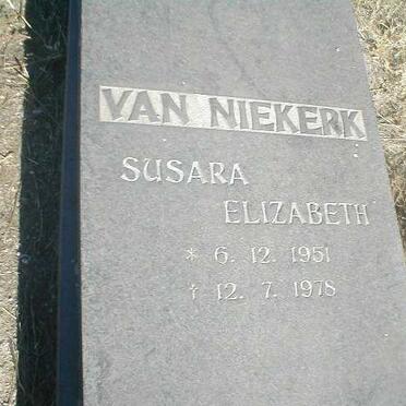 NIEKERK Susara Elizabeth, van 1951-1978