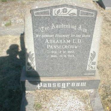 PANSEGROUW Abraham L.D. 1922-1953