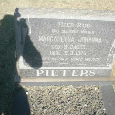 PIETERS Margaretha Johanna 1895-1975
