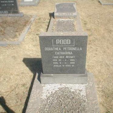 ROOD Dorathea Petronella Catharina geb. VAN DER MERWE 1885-1968