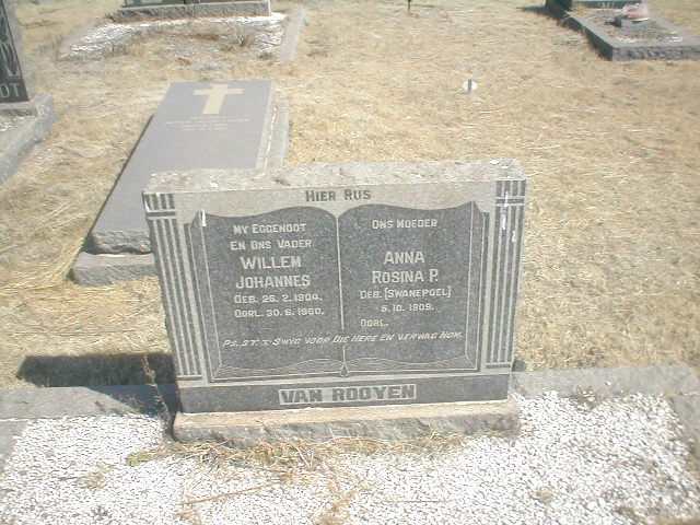 ROOYEN Willem Johannes, van 1904-1960 &amp; Anna Rosina P. SWANEPOEL 1909-