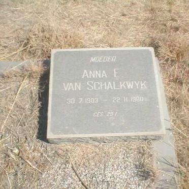 SCHALKWYK Anna E., van 1903-1980
