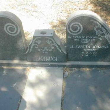 SNYMAN Elizabeth Johanna nee VERMAAS 1923-1972