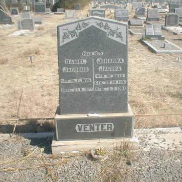 VENTER Daniel Jacobus 1886-1977 &amp; Johanna Jacoba DE BEER 1891-1961