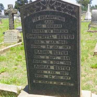 BESTER Christoffel 1842-1917 &amp; Rachel 1848-1916 :: BESTER Adrian 1887-1917