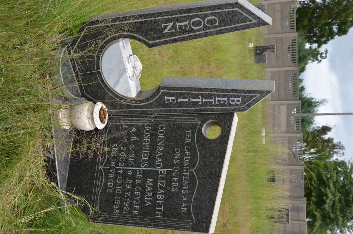 CALITZ Coenraad Josepheus 1916-2002 &amp; Elizabeth Maria GEYSER 1921-1988