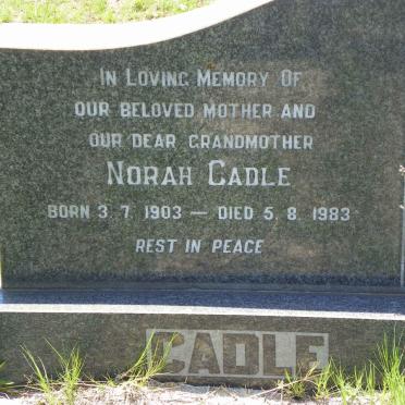 CADLE J.H.B. 1883-1956 &amp; Norah 1903-1983