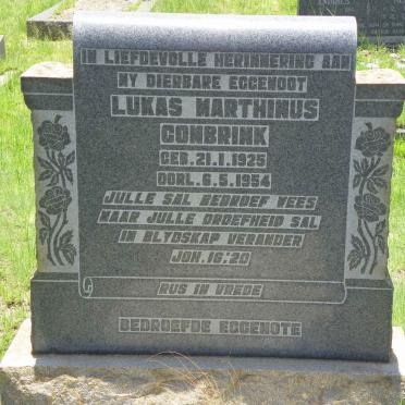 COMBRINK Lukas Marthinus 1925-1954