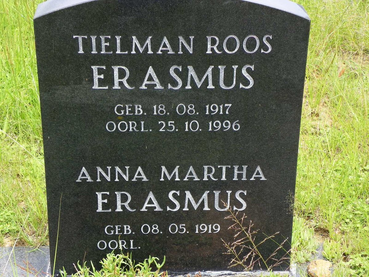 ERASMUS Tielman Roos 1917-1996 &amp; Anna Martha 1919-