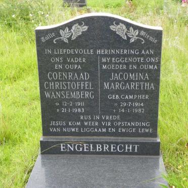 ENGELBRECHT Coenraad Christoffel Wansemberg 1911-1983 &amp; Jacomina Margaretha CAMPHER 1914-1982