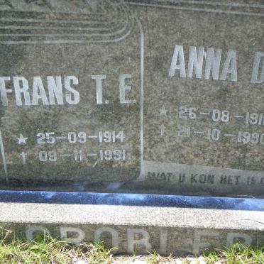 GROBLER Frans T.E. 1914-1991 &amp; Anna D. 1918-1990