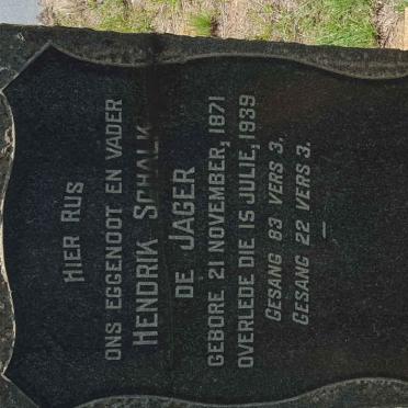 JAGER Hendrik Schalk, de 1871-1939