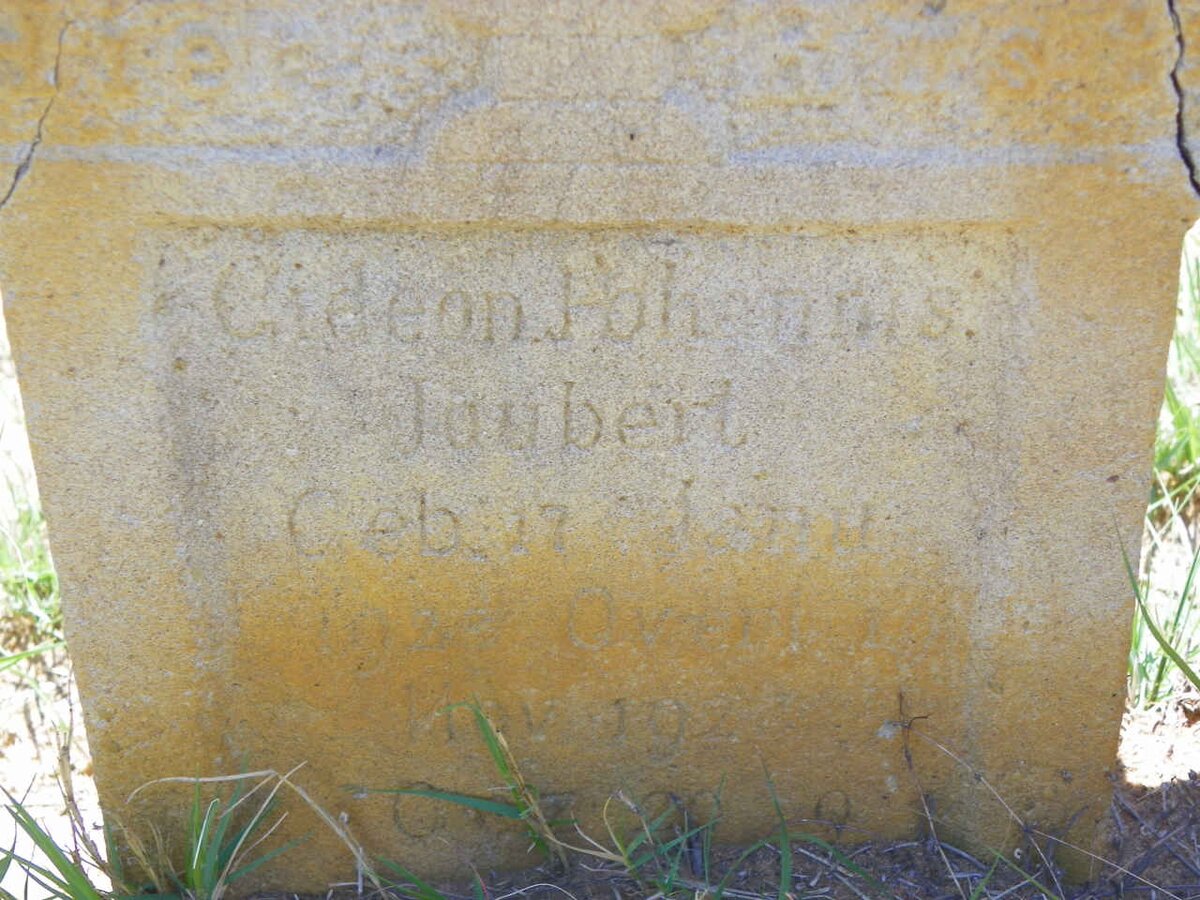 JOUBERT Gideon Johannes 1923-192?