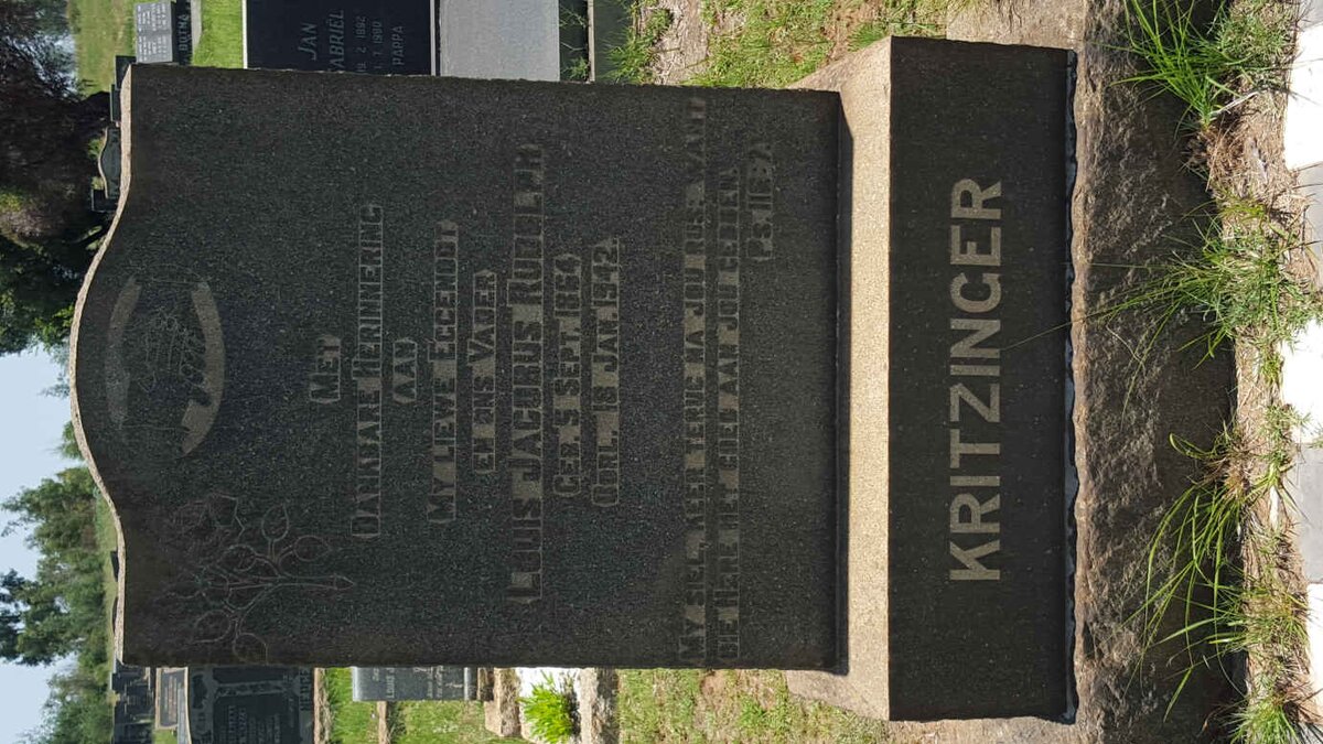 KRITZINGER Louis Jacobus Rudolph 1864-1942