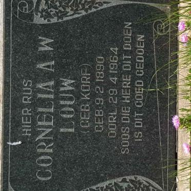 LOUW Cornelia A.W. nee KORF 1890-1964