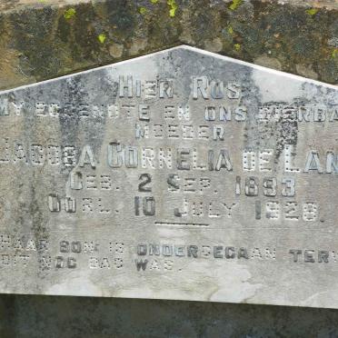 LANGE Jacoba Cornelia, de 1893-1928