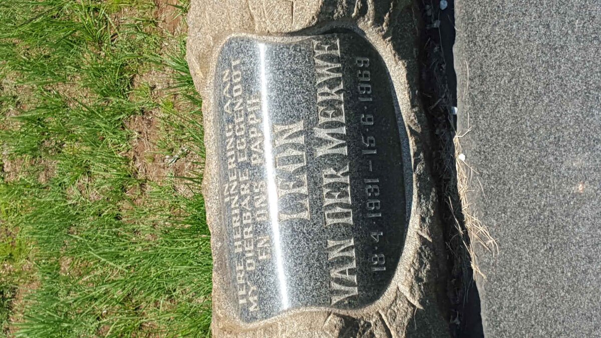 MERWE Leon, van der 1931-1969