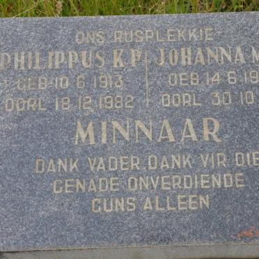 MINNAAR Philippus K.P. 1913-1982 &amp; Johanna M.M. 1919-1983