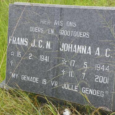 MERWE Frans J.C.N., van der 1941- &amp; Johanna A.C. 1944-2001