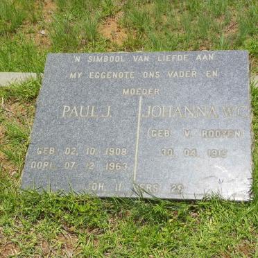 MERWE Paul J., van der 1908-1963 &amp; Johanna W.C. V. ROOYEN 1915-