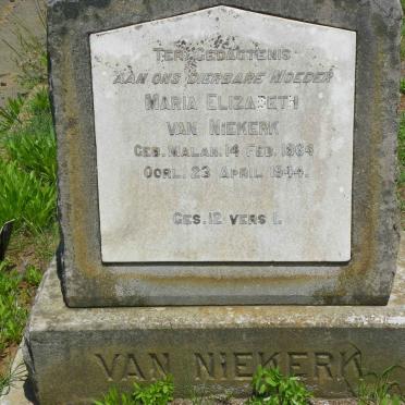 NIEKERK Maria Elizabeth, van nee MALAN 1864-1944