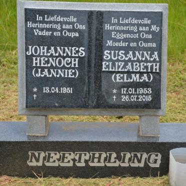 NEETHLING Johannes Henoch 1951- &amp; Susanna Elizabeth 1953-2015