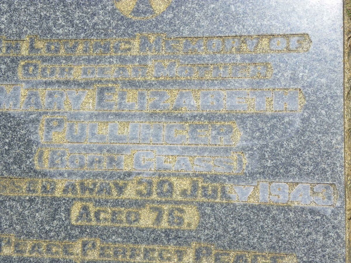 PULLINGER Mary Elizabeth nee GLASS -1943