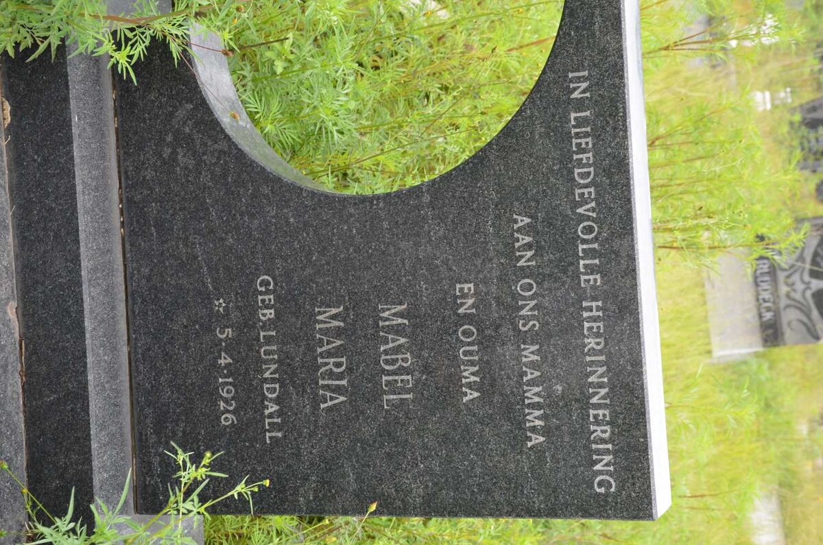 PAPENFUS Jacobus Nicolaas 1929-1982 &amp; Mabel Maria LUNDALL 1926-