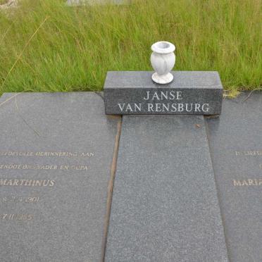 RENSBURG Marthinus, Janse van 1901-1985 &amp; Maria Elizabeth Francina VAN WYK 1910-1994