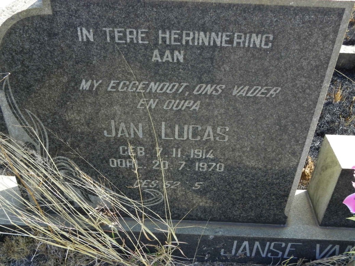 RENSBURG Jan Lucas, Janse van 1914-1970 &amp; Cornelia J.M. JOUBERT 1915-1995