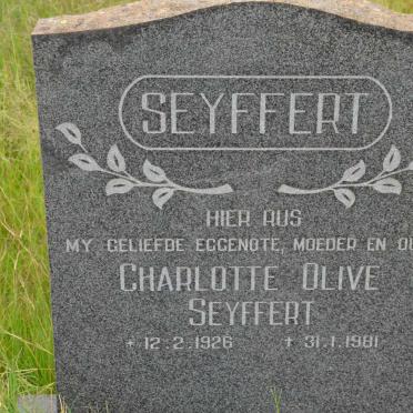 SEYFFERT Charlotte Olive 1926-1981