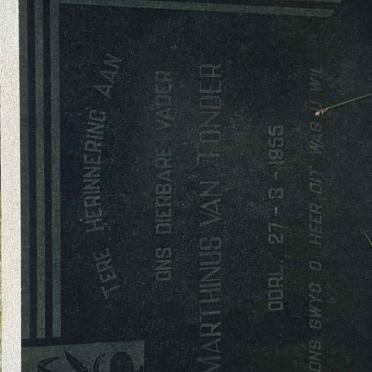 TONDER Marthinus, van -1955