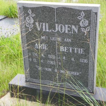 VILJOEN Arie 1929-2003 &amp; Bettie 1936-