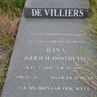 VILLIERS H.M., de nee OOSTHUYSE 1931-1999
