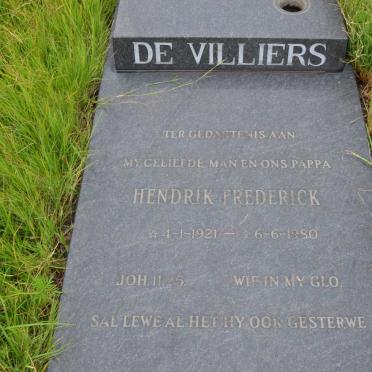 VILLIERS Hendrik Frederick, de 1921-1980