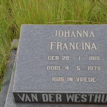 WESTHUIZEN Johanna Francina, van der 1918-1978