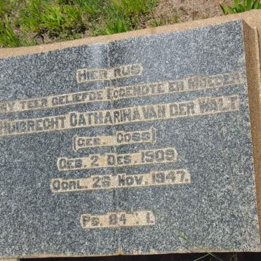 WALT Huibrecht Catharina, van der nee GOSS 1909-1947