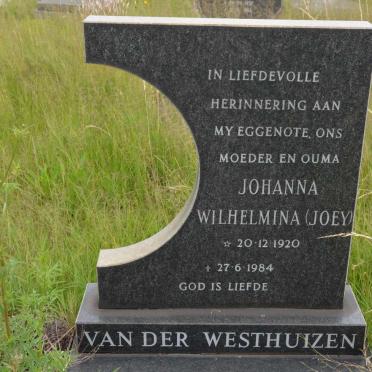 WESTHUIZEN Johanna Wilhelmina, van der 1920-1984