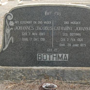 BOTHMA Johannes Jacobus 1887-1961 &amp; Catharina Johanna BOTHMA 1906-1975
