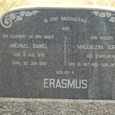 ERASMUS Michael Daniel 1878-1958 &amp; Magdalena Adriana STAPELBERG 1891-1982