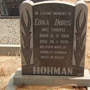 HOHMAN Edna Doris nee THORPE 1906-1979