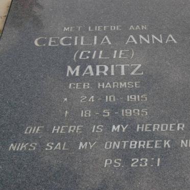 MARITZ Cecilia Anna nee HARMSE 1915-1995