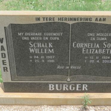 BURGER Schalk Willem 1907-1981 &amp; Cornelia Sophia Elizabeth 1924-2002